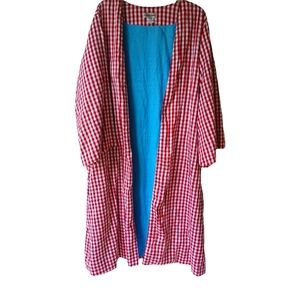 Kimono by Betty Hadikusumo 100% Silk Red & White Gingham Cover-up One Si…